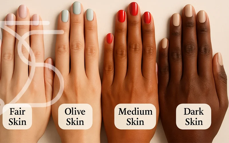 انتخاب رنگ لاک بر اساس رنگ پوست